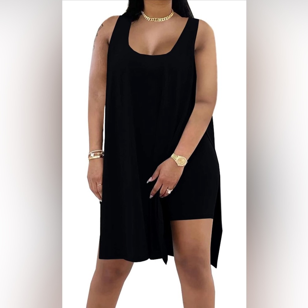 Chic Black Sleeveless Active Set